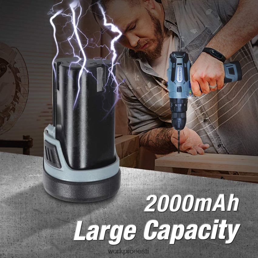 WORKPRO 12v 2,0ah liitiumioonaku abivalmis 68XH6P224 tööriist