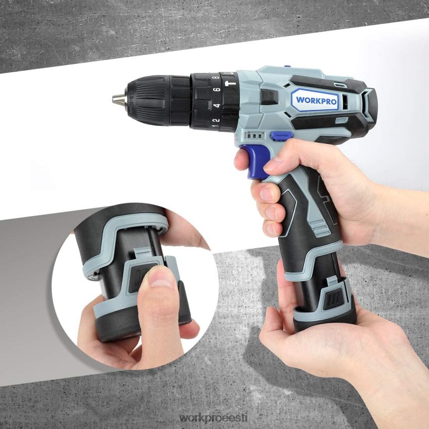 WORKPRO 12v 2,0ah liitiumioonaku abivalmis 68XH6P224 tööriist
