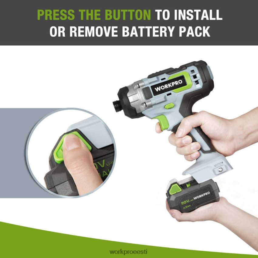 WORKPRO 20v 4.0ah liitiumioonaku morden 68XH6P217 tööriist