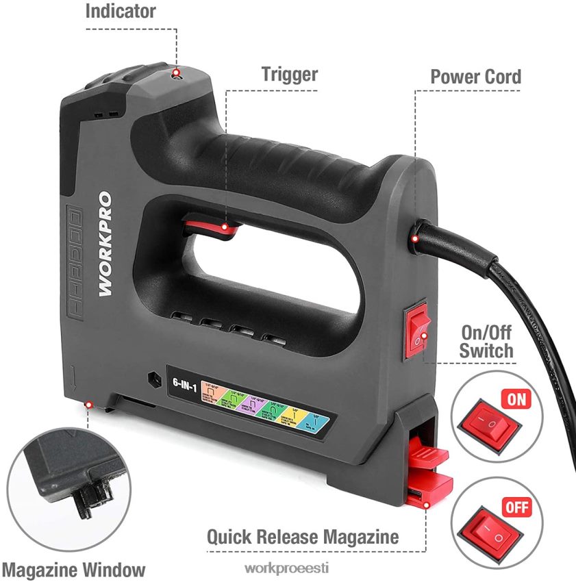 WORKPRO 110v 6-ühes elektriline klammerdaja puidutöötlemisprojekti jaoks kasulik 68XH6P167 tööriist