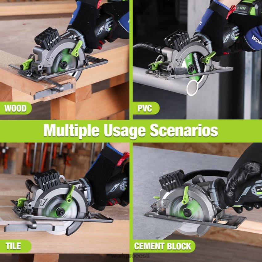 WORKPRO kompaktne juhtmeta miniketassaag, 20v 4,0ah aku, kiirlaadija, 3 saelehte, 4500 p/min abivalmis 68XH6P186 tööriist