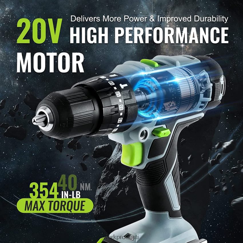WORKPRO 20v max akutrelli draiveri komplekt, elektriline lööktrelli tööriist 102 tarvikuga, 2 x 2,0ah liitium-ioonakut koos kiirlaadijaga kasulik 68XH6P170 tööriist