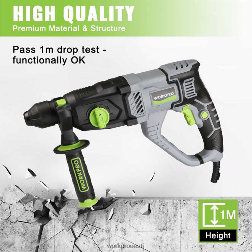 WORKPRO 7,5-amprine 1-1/4-tolline esmaklassiline sds-plus vasarpuur, kerge juhtmega versioon kasulik 68XH6P178 tööriist