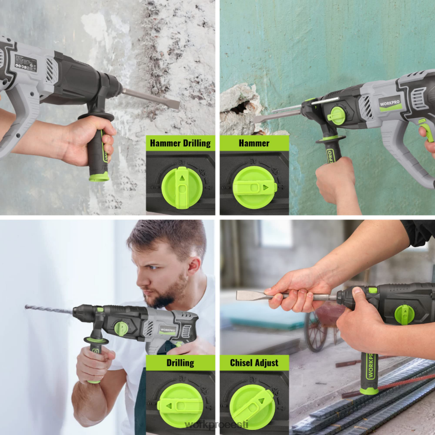 WORKPRO 7,5-amprine 1-1/4-tolline esmaklassiline sds-plus vasarpuur, kerge juhtmega versioon kasulik 68XH6P178 tööriist