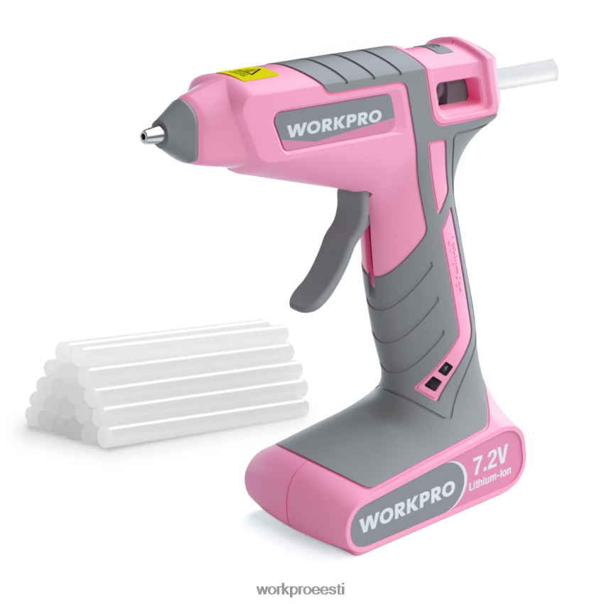 WORKPRO 7,2 V juhtmeta kuumsulamliimipüstoli komplekt roosa/valge 68XH6P164 tööriist