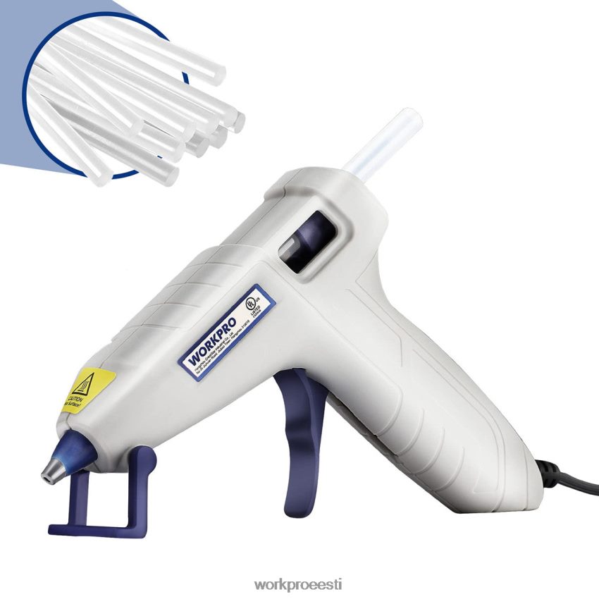 WORKPRO minikuumliimipüstoli komplekt 20 tk kuumliimipulgaga roosa/valge 68XH6P162 tööriist