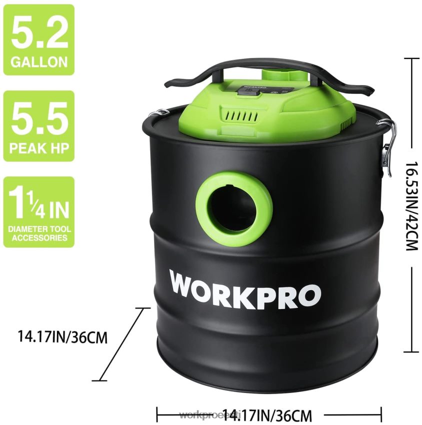 WORKPRO 5,2 galloni tuha tolmuimeja, 5,5 hobujõu tippvõimsusega tuha tolmuimeja hepa filtriga abivalmis 68XH6P212 tööriist