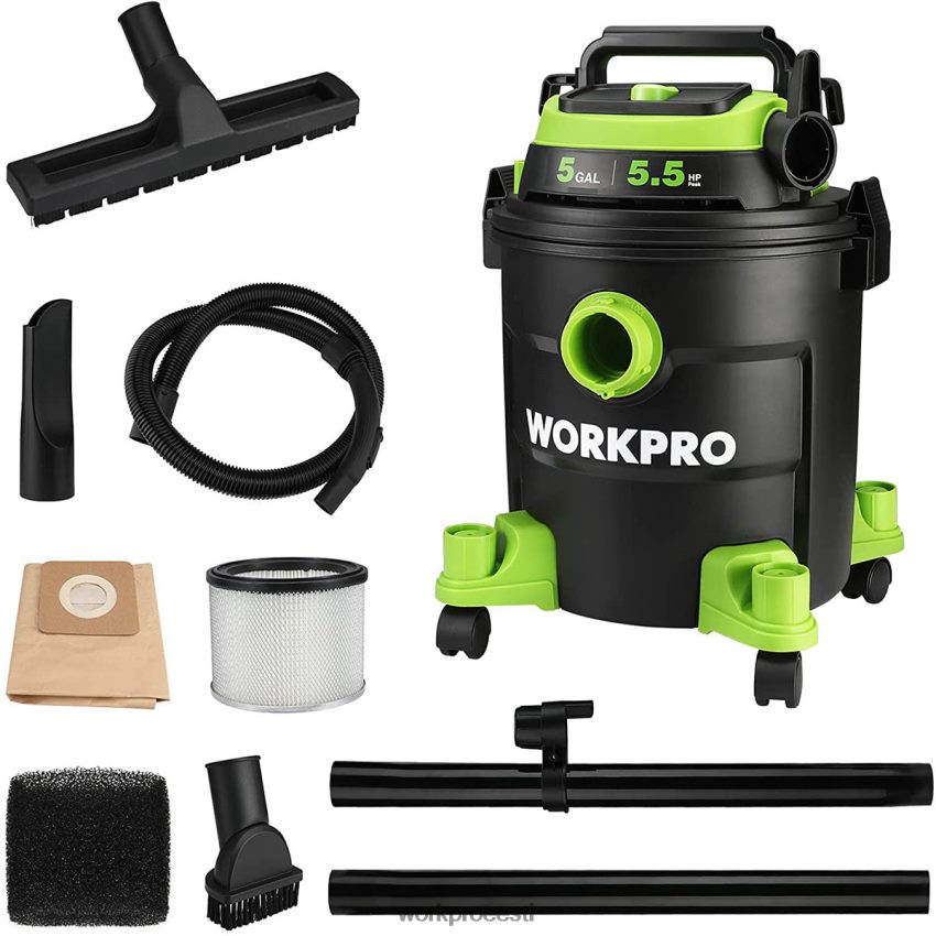 WORKPRO 5 galloni tolmuimeja, 5,5 tipphobujõuline tolmuimeja koos hepa filtri, vooliku ja tarvikutega morden 68XH6P214 tööriist