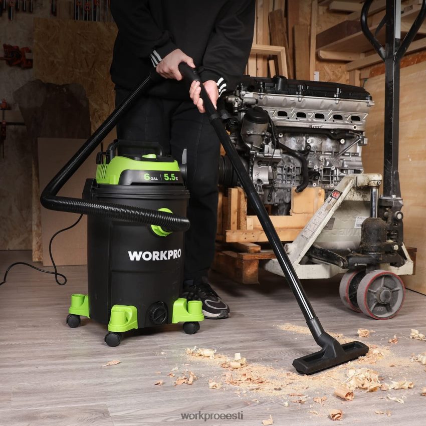WORKPRO 6 galloni tolmuimeja 5,5 tipphobujõuline tolmuimeja hepa filtrivooliku ja tarvikutega abivalmis 68XH6P215 tööriist