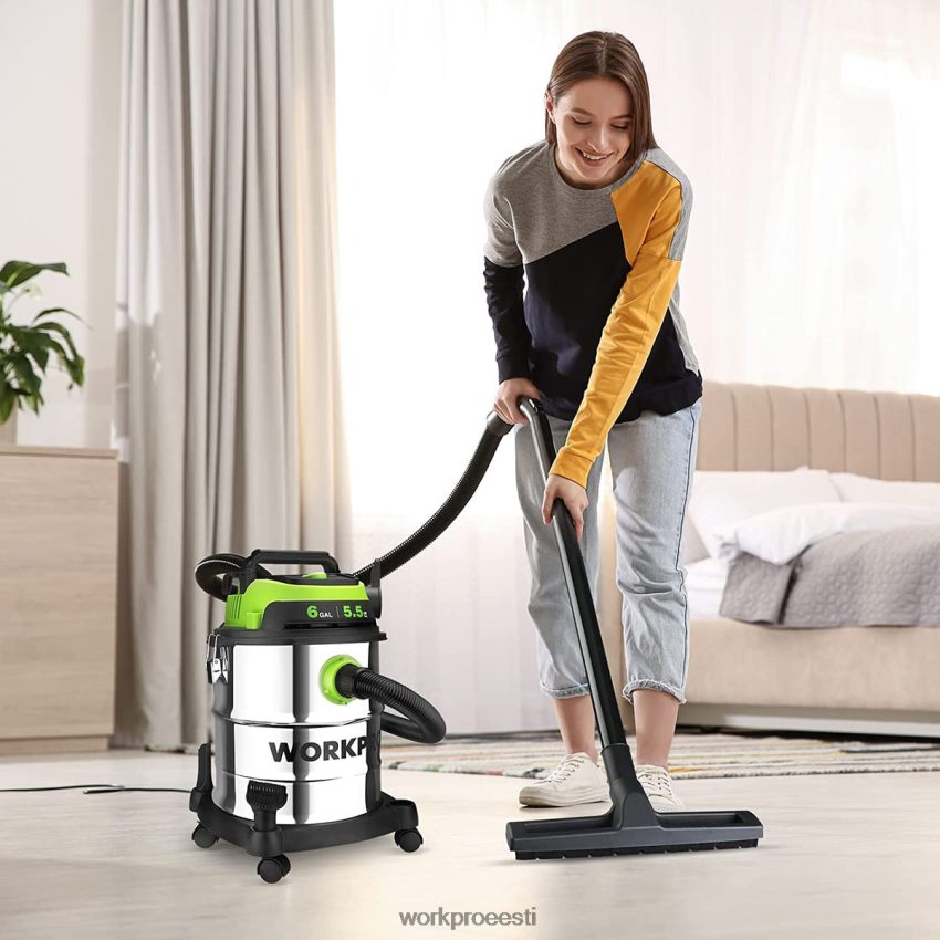 WORKPRO 6 gallonine märg/kuiv tolmuimeja hepa filtri, vooliku ja tarvikutega kodu/töökoha tolmu kogumiseks morden 68XH6P213 tööriist