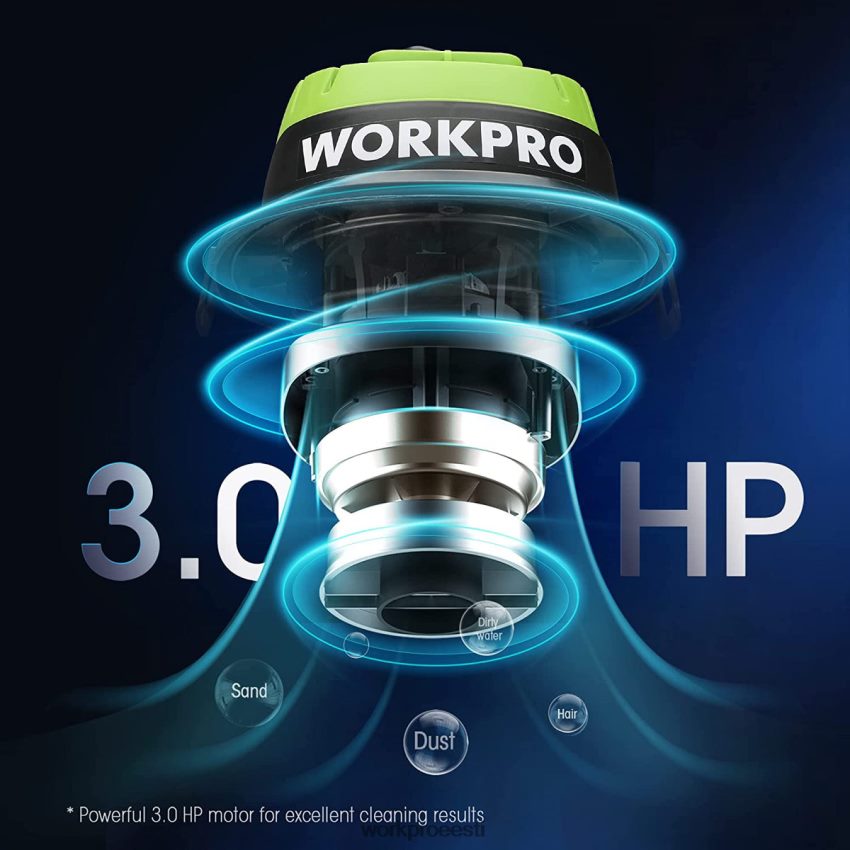 WORKPRO märg/kuiv tolmuimeja 2,5 galloni 3 tipphobujõudu, kaasaskantav kauplustolmuimeja koju kasulik 68XH6P216 tööriist