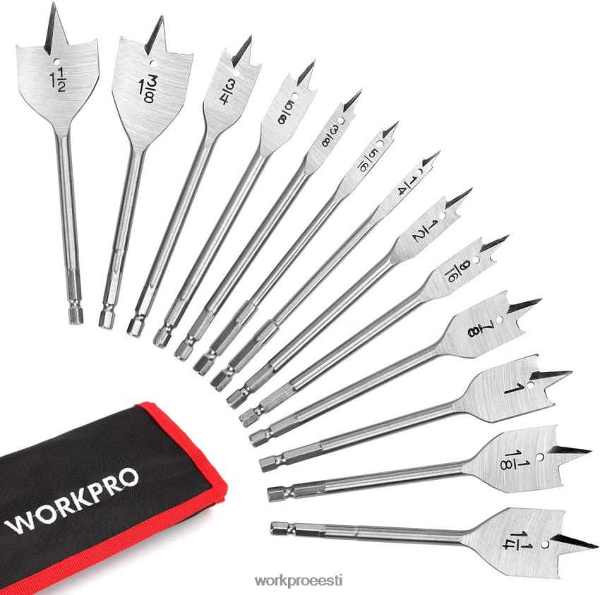WORKPRO 13 tk labidas puuritera komplektis nailonist hoiukotiga abivalmis 68XH6P211 tööriist