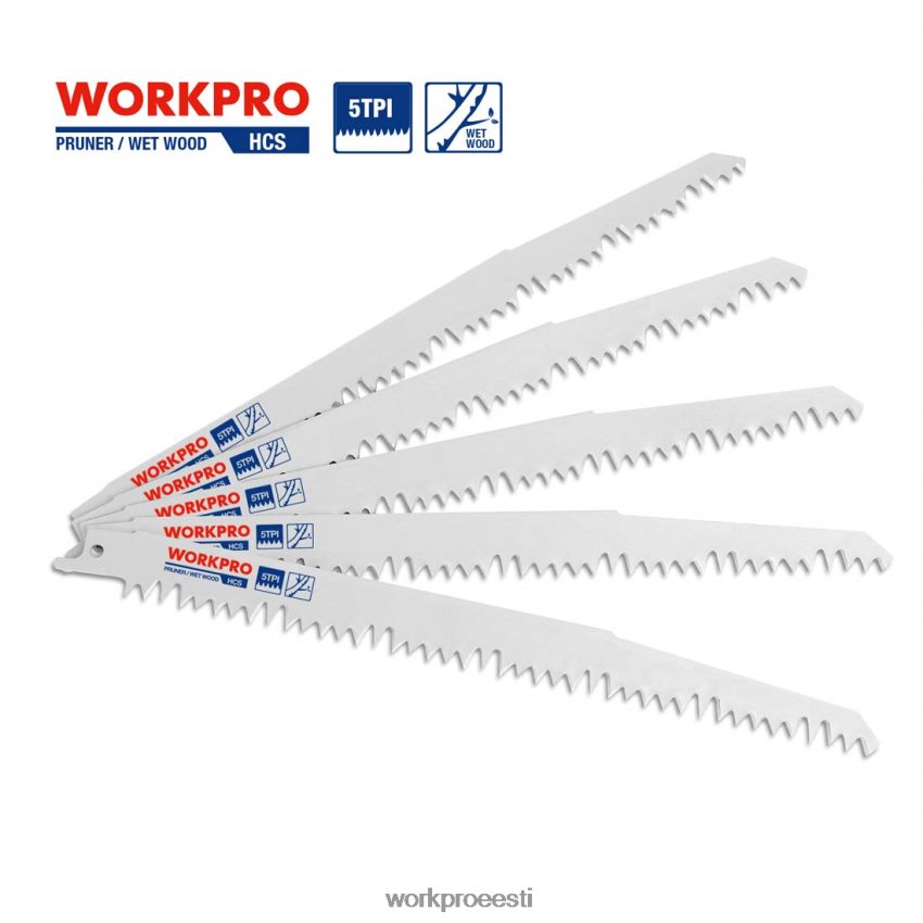 WORKPRO 5 tk 9-tollise puidu pügamise edasi-tagasi saelehe komplekt abivalmis 68XH6P208 tööriist
