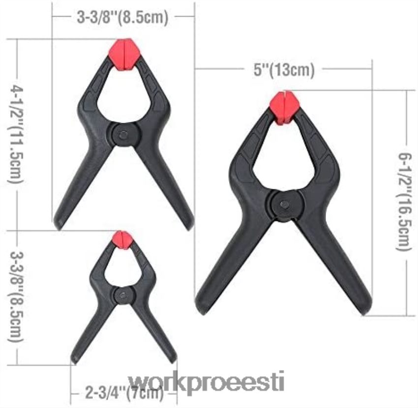 WORKPRO 16 tk nailonist vedruklambrite komplekt puidutöötlemiseks, fotostuudiotesse ja isetegemistöödeks morden 68XH6P125 tööriist