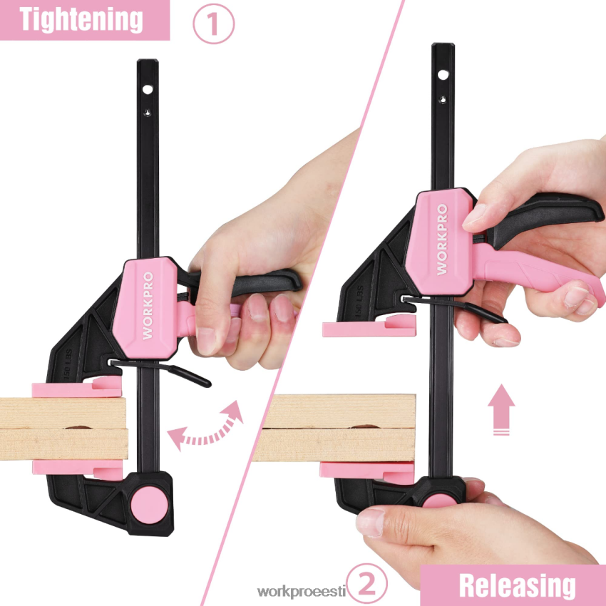 WORKPRO 4-tk mini ühe käega klamber/puistur puidutöötlemiseks abivalmis 68XH6P120 tööriist