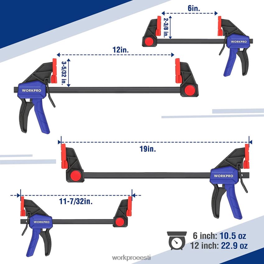 WORKPRO varbaklambrid puidutöötlemiseks, 150/300 naela kork uus 68XH6P121 tööriist
