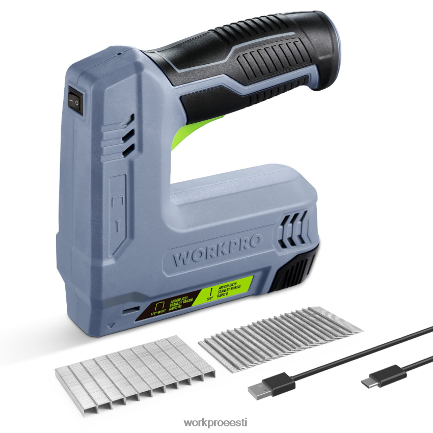 WORKPRO 3,6v 2,0ah akutoitega elektriline juhtmeta kaks-ühes klambri- ja naelapüstol roosa/hall 68XH6P265 tööriist