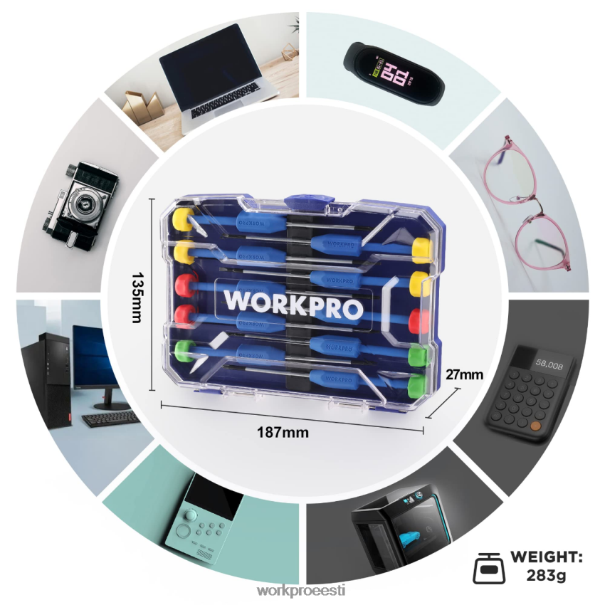 WORKPRO 10 tk täppiskruvikeerajate komplekt ümbrisega, phillips, piludega, torx star, magnetkruvikeeraja remonditööriistade komplekt, libisemiskindel käepide uus 68XH6P103 tööriist