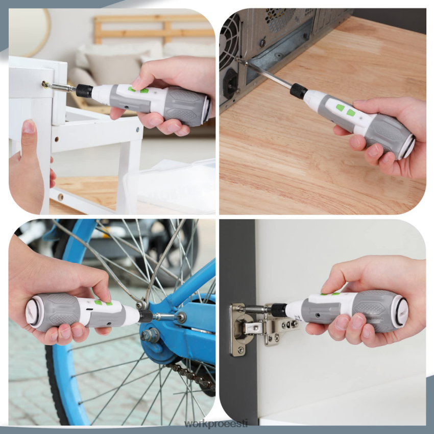 WORKPRO juhtmeta 4v usb laetav liitium-ioonaku kruvikeeraja komplekt roosa/valge 68XH6P236 tööriist
