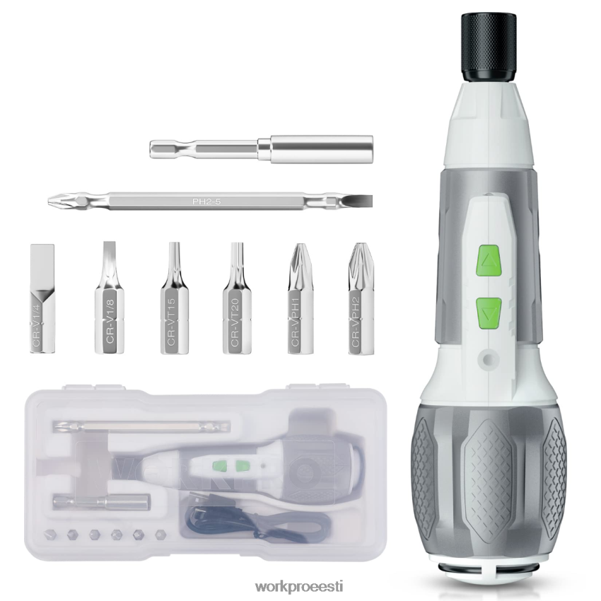 WORKPRO juhtmeta 4v usb laetav liitium-ioonaku kruvikeeraja komplekt roosa/valge 68XH6P236 tööriist