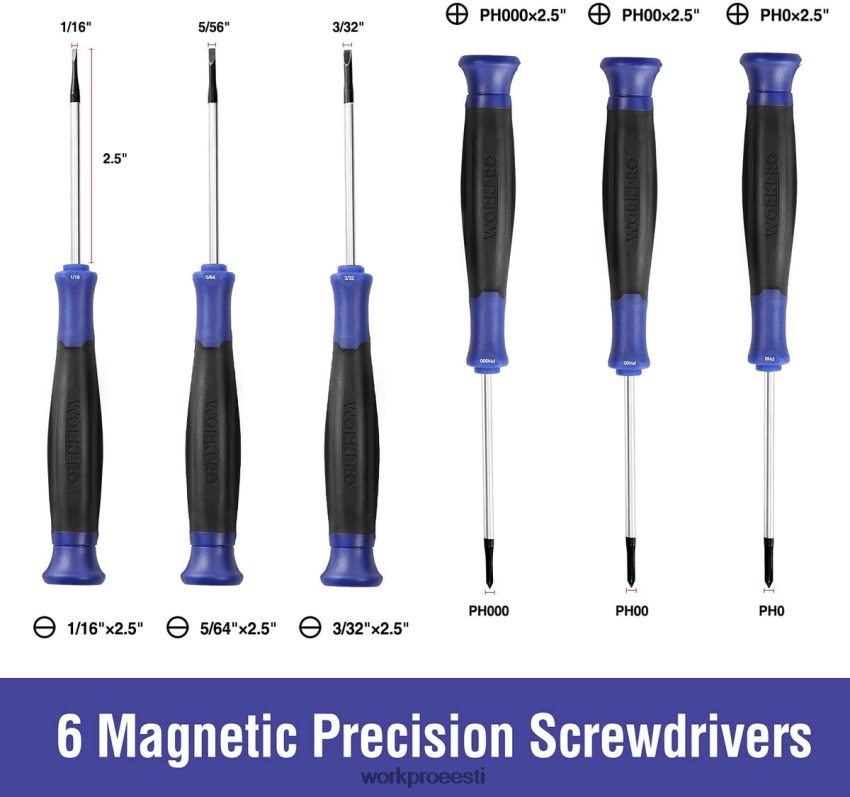 WORKPRO magnetkruvikeerajate komplekt, 16 tk torx piluga Phillipsi täppiskruvikeerajad koos magnetisaatoriga uus 68XH6P98 tööriist