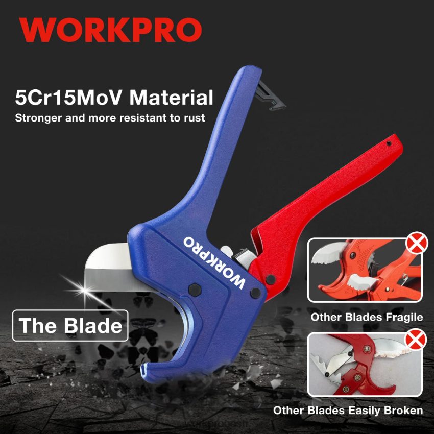 WORKPRO põrkega pvc torulõikuri tööriist kasulik 68XH6P155 tööriist