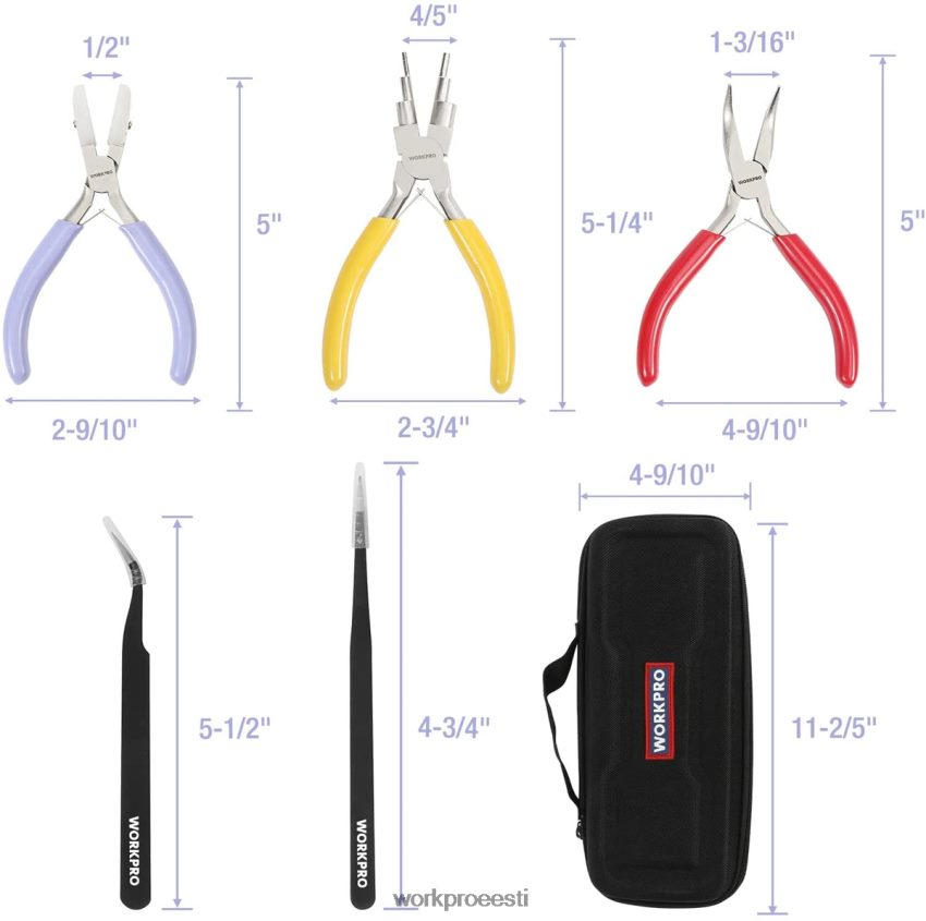 WORKPRO 5 tk ehtetangid, ehtetööriistade hulka kuuluvad 6 ühes traatsilmustangid, nailonist ninatangid, painutatud ninatangid, terava otsaga pintsetid, kumerad pintsetid kasulik 68XH6P75 tööriist