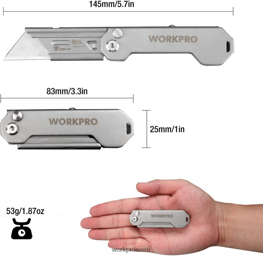 WORKPRO kiirelt vahetatav kokkupandav taskunuga mini roostevabast terasest kokkupandav nuga koos vööklambriga uus 68XH6P47 tööriist