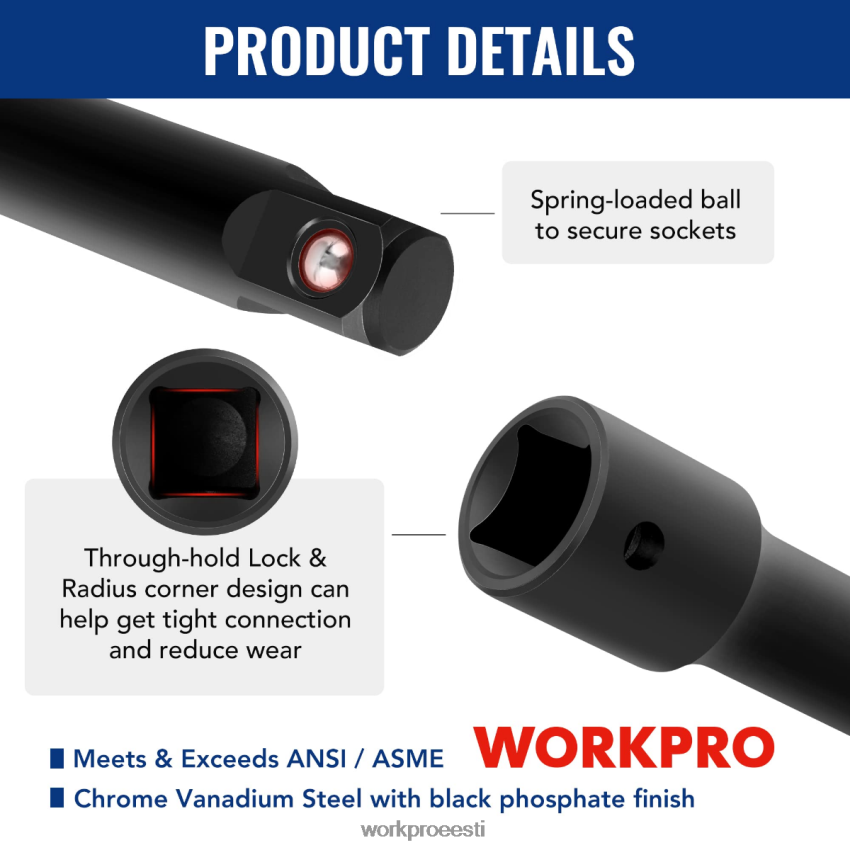 WORKPRO 18 tk ajamitööriistade tarvikute komplekt morden 68XH6P137 tööriist