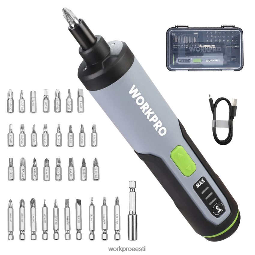 WORKPRO 4v elektriline kruvikeeraja, laetav juhtmeta kruvikeeraja komplekt koos led valgusega kasulik 68XH6P232 tööriist