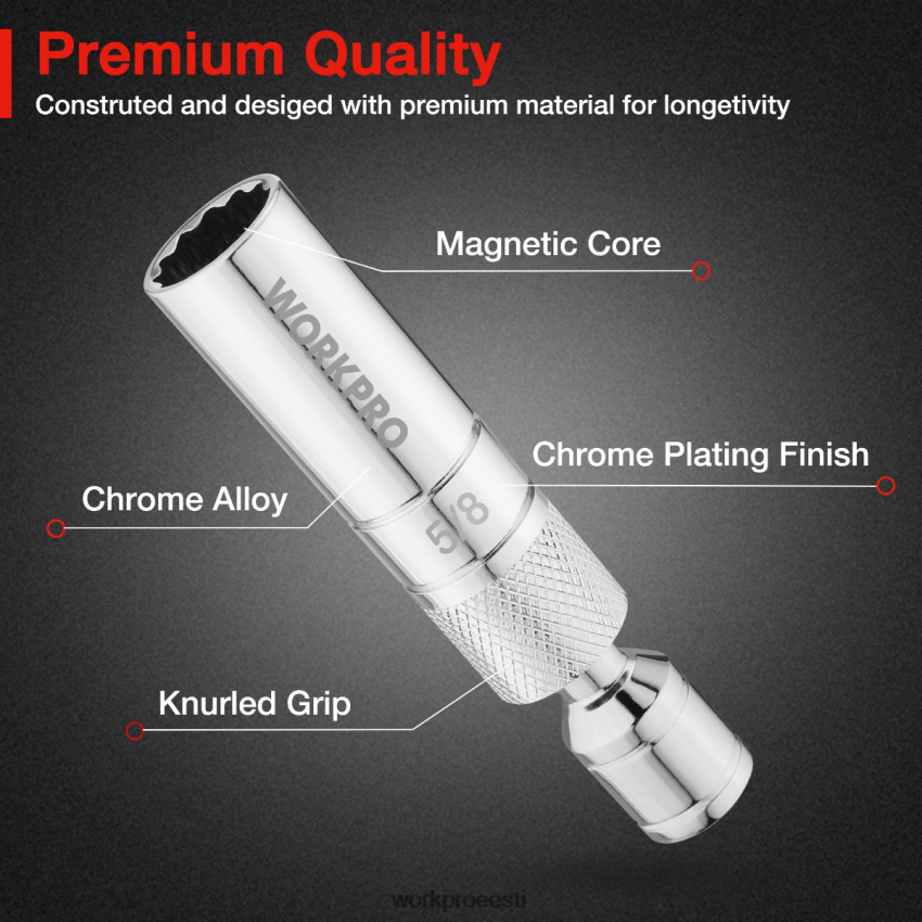 WORKPRO magnetiline pöörlev süüteküünal õhukese seinakontaktiga abivalmis 68XH6P147 tööriist