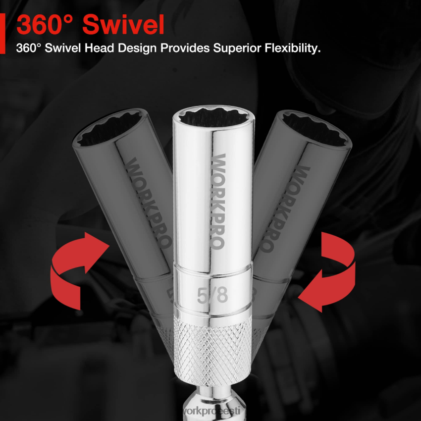 WORKPRO magnetiline pöörlev süüteküünal õhukese seinakontaktiga abivalmis 68XH6P147 tööriist