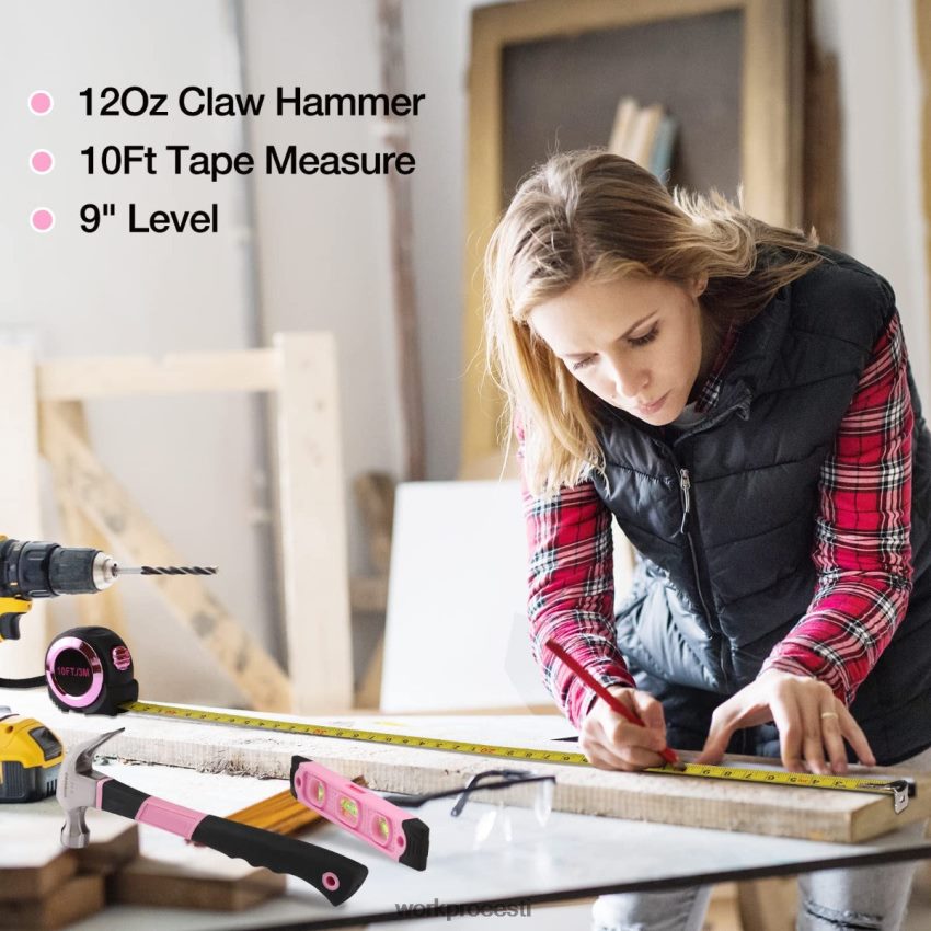 WORKPRO 106 tk naiste kodu parandamise tööriistade komplekt koos laia suuga avatud hoiukotiga abivalmis 68XH6P245 tööriist