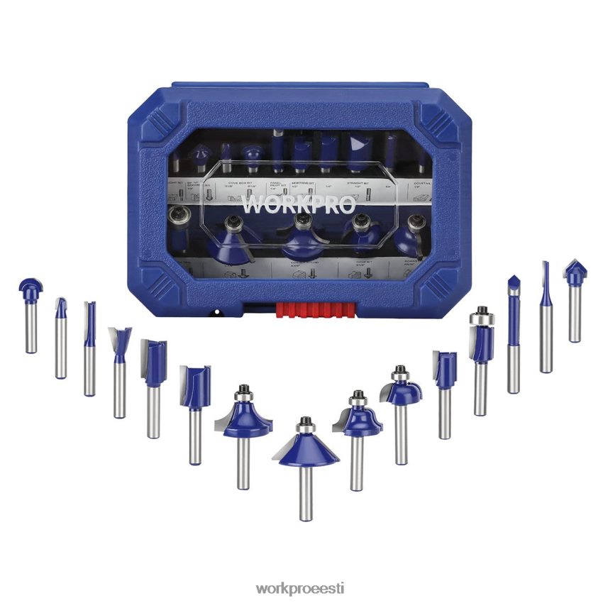 WORKPRO 15 tk ruuteri otsikute komplekt, 1/4-tollise varrega volframkarbiidist ruuteri otsad morden 68XH6P130 tööriist