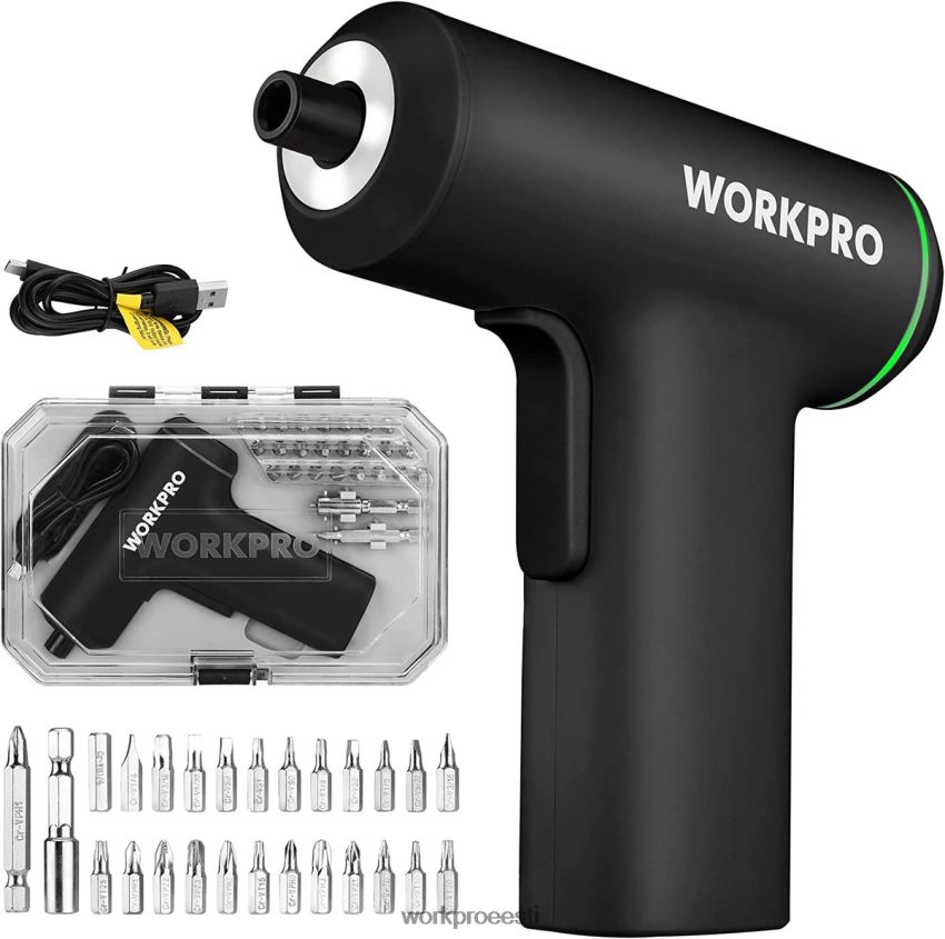 WORKPRO elektriline juhtmeta 4v usb laetav liitium-ioonaku kruvikeeraja komplekt roosa/must 68XH6P234 tööriist