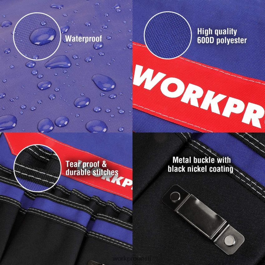 WORKPRO 51 taskuga ämbritööriistade korraldaja (tööriistad välja arvatud) abivalmis 68XH6P20 ladustamine