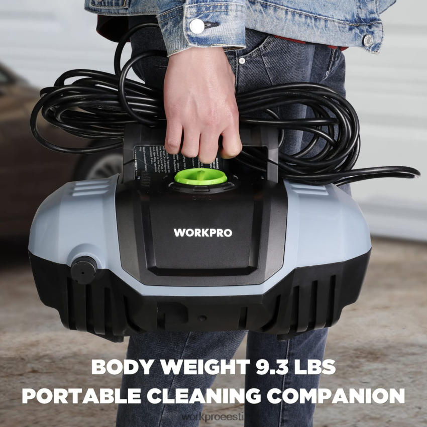 WORKPRO 1900 max psi 1,8 gpm 12-amprine kompaktne elektriline kõrgsurvepesur abivalmis 68XH6P299 tööriist