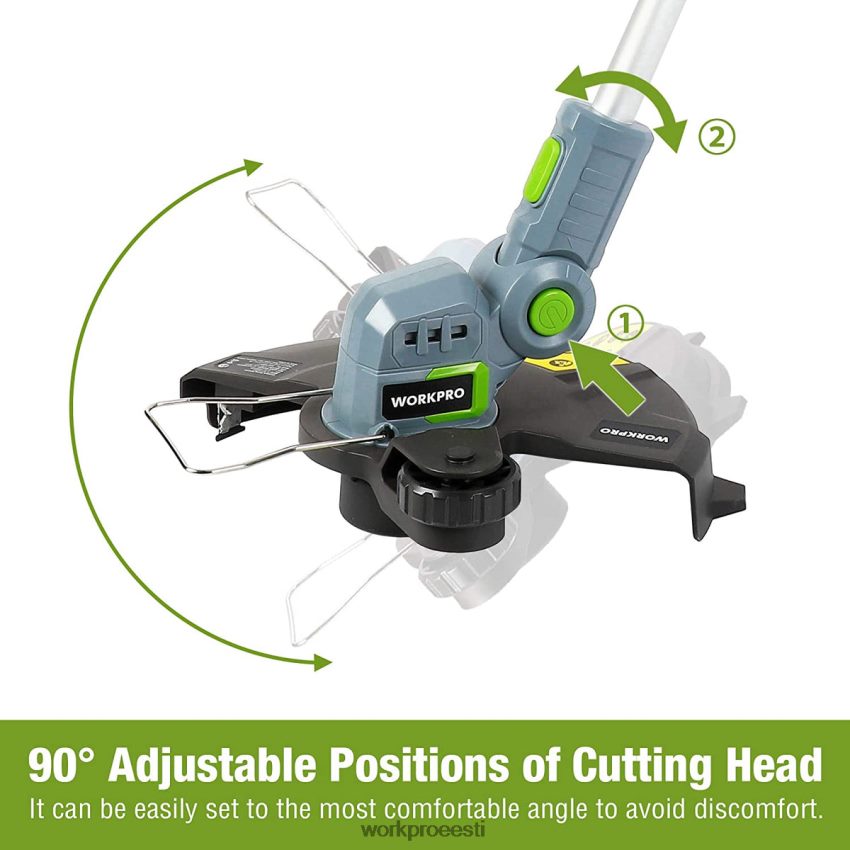 WORKPRO 20 V juhtmeta nööriga trimmer / 12-tolline servalõikur koos 2ah liitiumioonakuga 1-tunnine kiirlaadija 16,4 jalga trimmerinöör kaasas abivalmis 68XH6P293 tööriist