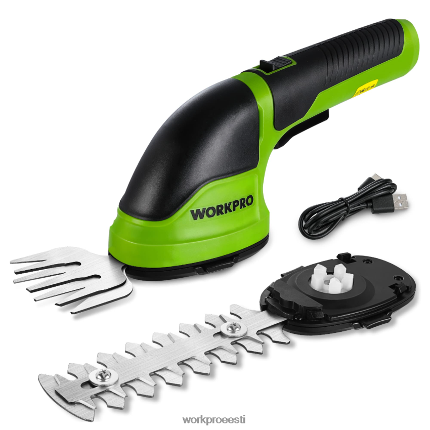 WORKPRO 2-ühes käeshoitav 3,6 V elektriline juhtmeta võsalõikur hekikäärid/rohulõikur roosa/roheline/valge 68XH6P268 tööriist