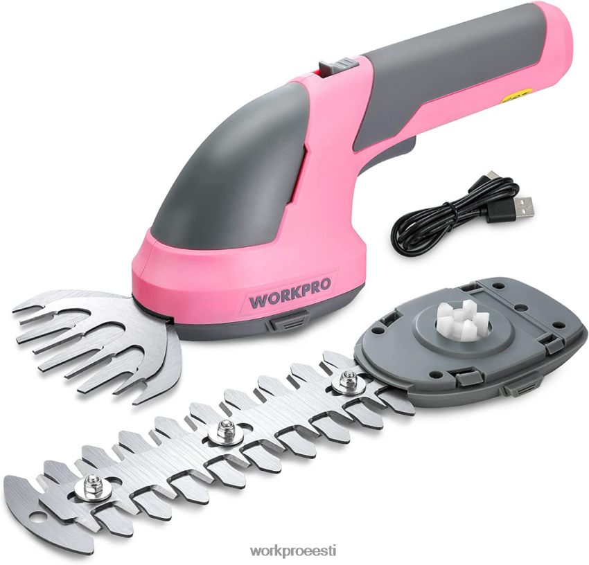 WORKPRO 2-ühes käeshoitavad 7,2 V elektrilised juhtmeta võsalõikurid hekikäärid/rohulõikur roosa/roheline/valge 68XH6P269 tööriist