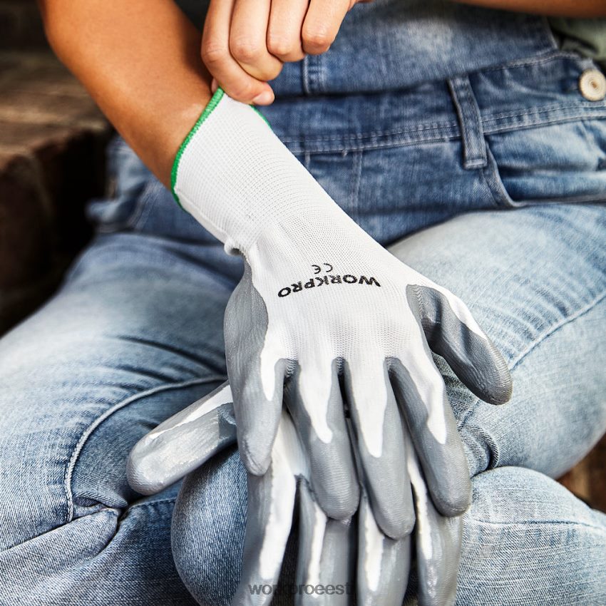WORKPRO 6 paari aiatöö kindaid, mis on kaetud peopesaga ökolateks abivalmis 68XH6P275 tööriist