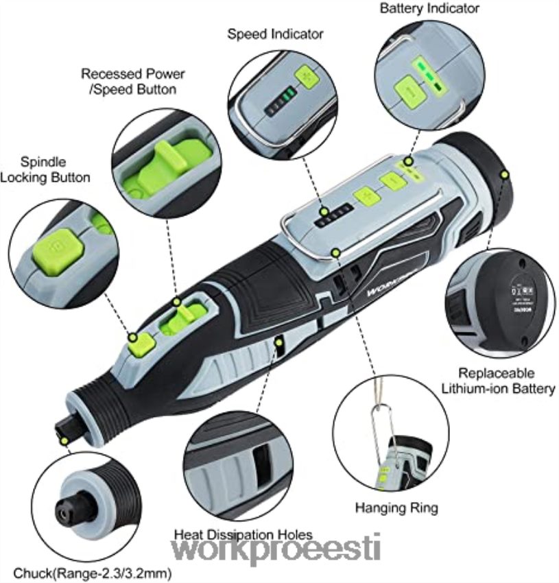 WORKPRO 12 V juhtmeta pöörlevate tööriistade komplekt ja 276-osaline pöörlevate tööriistade tarvikute komplekt ja 8-osaline klambrikomplekt ja 4-ühes klambripüstoli komplekt morden 68XH6P317 tööriist
