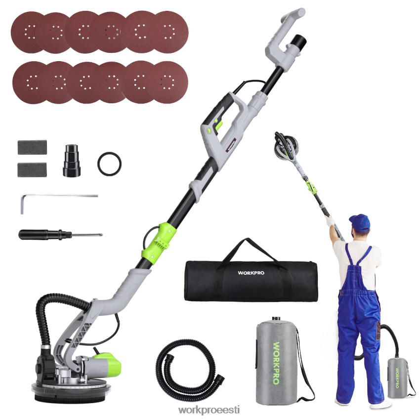 WORKPRO 720w elektriline vaakumiga kipsplaadi lihvmasin morden 68XH6P228 tööriist